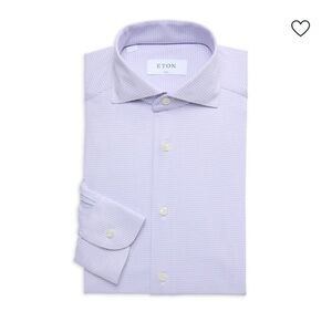 Eton Slim Fit Mini Checked Dress Shirt